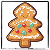 Cute Gingerbread Cookie Kids Christmas Character Design