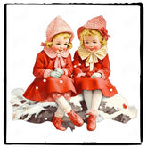 Christmas Girls Snowy Gifts Pattern Design