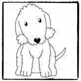 Cute Dog Bedlington Outline Animal Lover