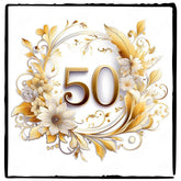 50th Anniversary Gold Wreath Design