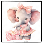 Cute Pink Baby Elephant Pattern Design