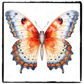 Beautiful Watercolour Orange Butterfly Pattern Design