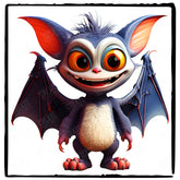Cute Blue Bat Boy Monster Kids Halloween Character Design