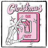 Christmas ON Lights Switch Skeleton Hand Pink Funky Christmas Design