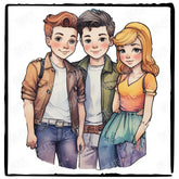 1950's Teenager Group Teen Boys and Girl Design
