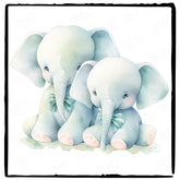 Cute Blue Elephants Pattern Design