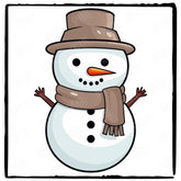 Cute Snowman In Hat And Scarf Waving Kids Christmas Character Design