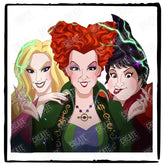 Hocus Pocus Sister Witches Anime Style Halloween Design
