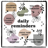 Daily Reminders Black Text Quote Affirmation Design