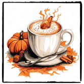 Halloween Coffee Pumpkin Spice Cinnamon Pattern Design