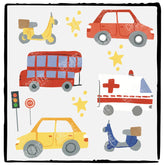 Cartoon Cars Bus Ambulance and Scooters Design