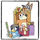 BLUEY Chilli Mum With Bluey And Bingo Blue Kids TV Design