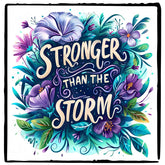 Stronger Than The Storm Blue and Purple Affirmation Design
