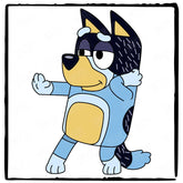 BLUEY Bandit Dad Dancing Left Blue Heeler Kids TV Design