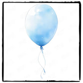 Cute Blue Single Balloon Pattern Design