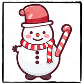 Cute Snowman In Hat Kids Christmas Character Design