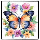 Watercolour Butterfly with Spring Wreath Design