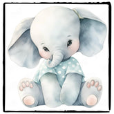 Blue Cute Elephant In PJ Pattern Design