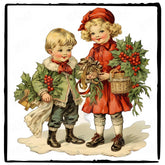Christmas Children Merry Xmas Pattern Design