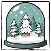 Cute Trees Snow Globe Kids Christmas Character Design