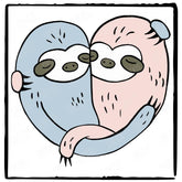 Cute Couple Sloths Huggin