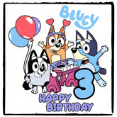 BLUEY Happy Birthday 3 Blue Kids TV Design