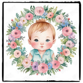 Pink & Purple Wreath Baby Design