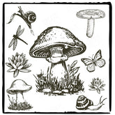 Large Mushroom with Snails Design