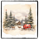 Christmas Snowy Landscape Pattern Design