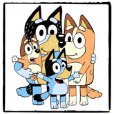 BLUEY Family Hug Happy Blue Kids TV Design