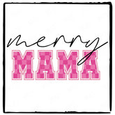 Merry Mama Pink Text Christmas Design