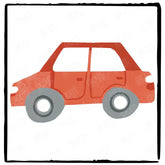 Cartoon Red Classic Car Kids Baby Pattern Design