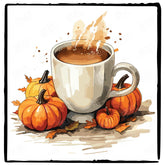 Halloween Coffee Pumpkins Spice Pattern Design