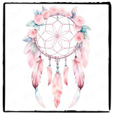 Feather Pink Dreamcatcher Pattern Design