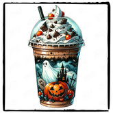 Halloween Coffee Ghost Pumpkin Fall Pattern Design