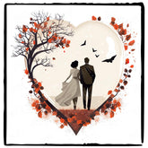 Young Couple in a Heart Shape Wedding Design