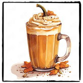 Halloween Coffee Pumpkin Pattern Design