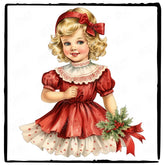 Christmas Girl Merry Xmas Pattern Design