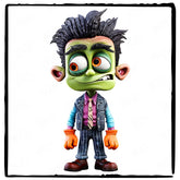 Frankenstien's Monster Orange Gloves Kids Halloween Character Design