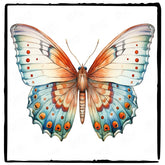 Beautiful Watercolour Blue-Golden Butterfly Pattern Design