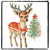 Christmas Tree Deer Aesthetic Pattern Design
