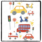Cartoon Cars Traffic Kids Baby Pattern Design