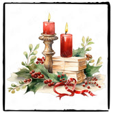 Christmas Red Candles Pattern Design