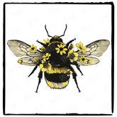 Bee Floral Bumblebee Pattern Design