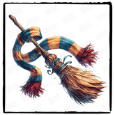 Harry Potter Gryffindor Scarf & Broom Pattern Design