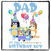 BLUEY Family Dad Of The Bday Boy Blue Kids TV Design