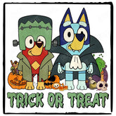 BLUEY Halloween Trick Or Treat Frankenstein & Dracula Design