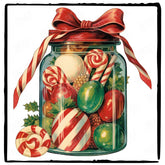 Christmas Candy Jar Merry Xmas Pattern Design