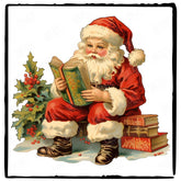 Christmas Santa Books Gifts Pattern Design