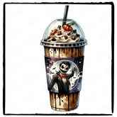 Halloween Coffee Crooked Man Fall Pattern Design